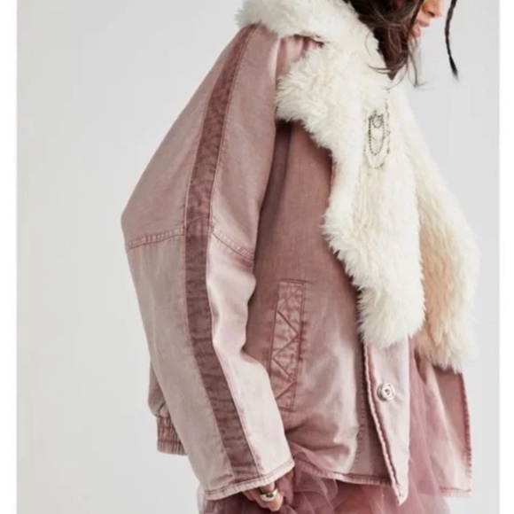 Free People Lolo Denim Jacket in Mauve size various NWT - Picture 3 of 11